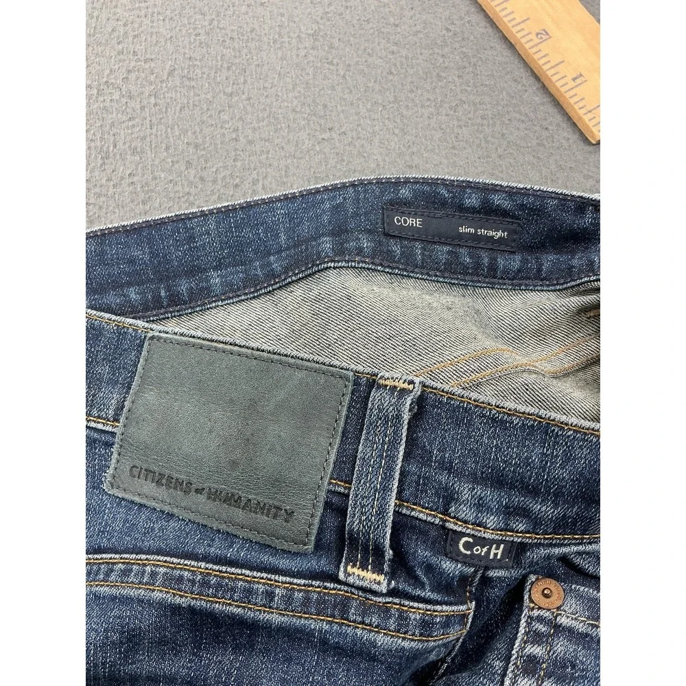 Citizens Of Humanity Core Slim Straight‎ Jeans Mens 40x31 Med Wash Stretch Denim